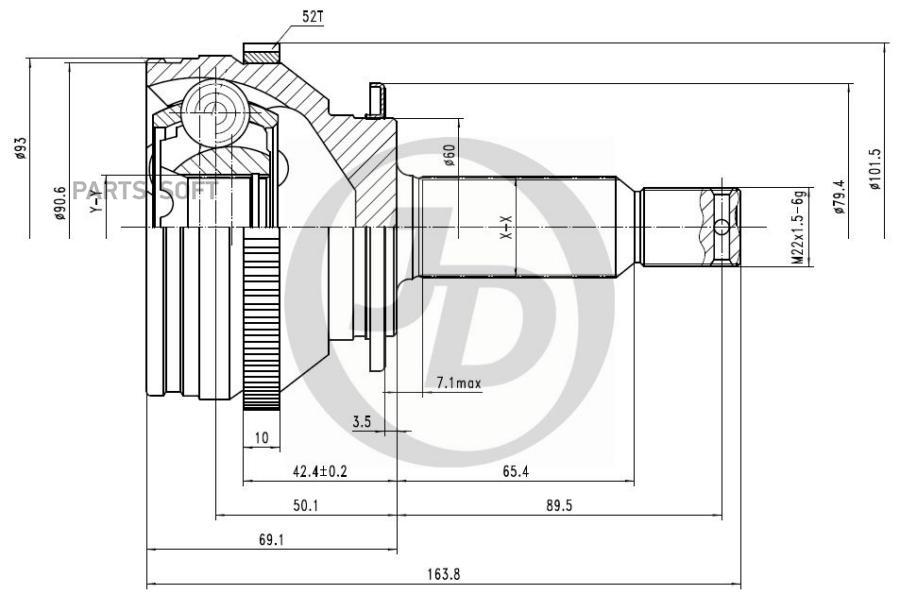 

Just Drive Шрус Внешний Abs 151543