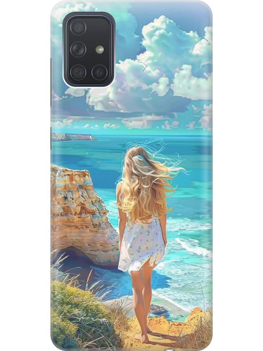 

Силиконовый чехол на Samsung Galaxy A71 с принтом "Безкрайнее море", Прозрачный;белый;голубой;желтый, 722411441