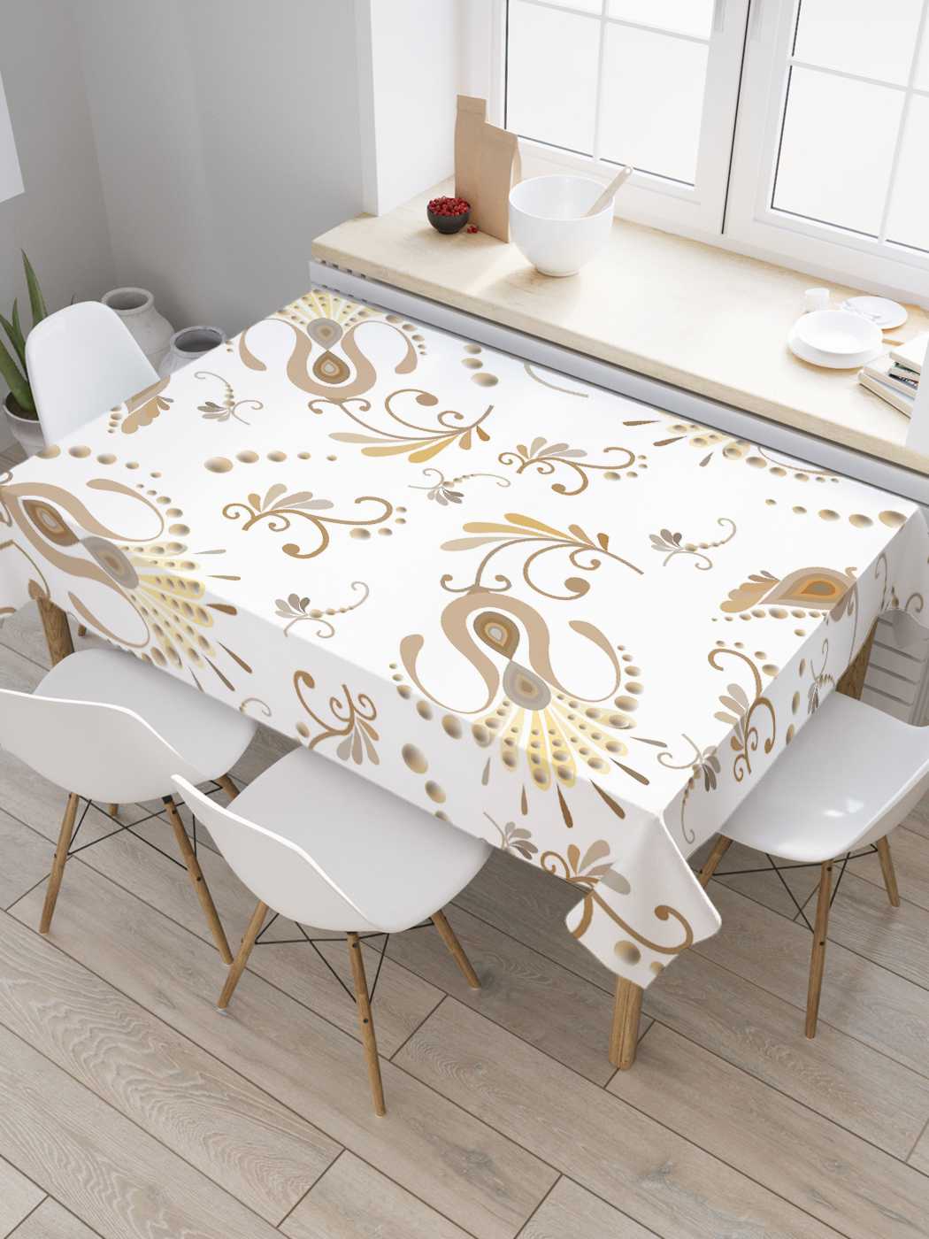 

Скатерть прямоугольная JoyArty "Заколдованное цветение" из сатена, 120x145 см, Заколдованное цветение