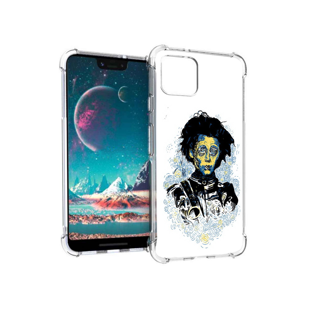 

Чехол MyPads Tocco для Google Pixel 4 парень черно-белый абстракция, Прозрачный, Tocco