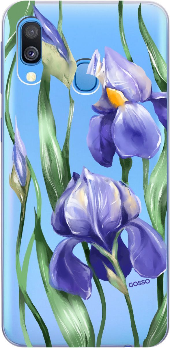 

Чехол на Honor 8A/8A Pro/Huawei Y6 (2019) "Amazing Irises" прозрачный, Прозрачный;белый, 179