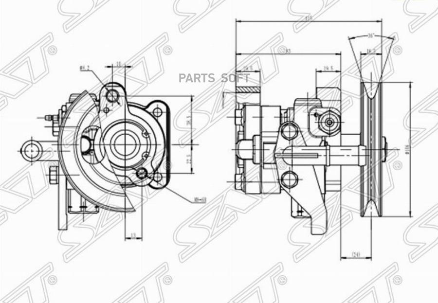 

Sat Насос Гур Hyundai Accent/Тагаз 1.6 95-05/Elantra 1.6 00-06