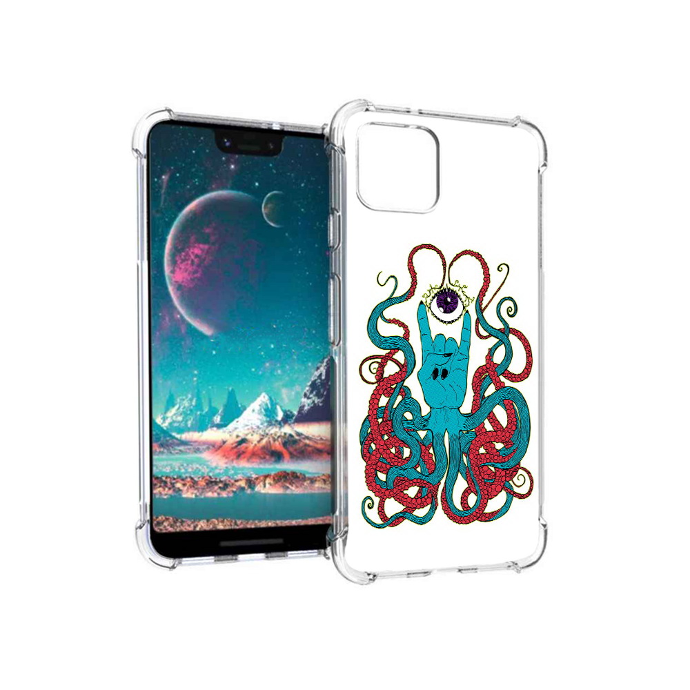 

Чехол MyPads Tocco для Google Pixel 4 осьминог-рука абстракция, Прозрачный, Tocco