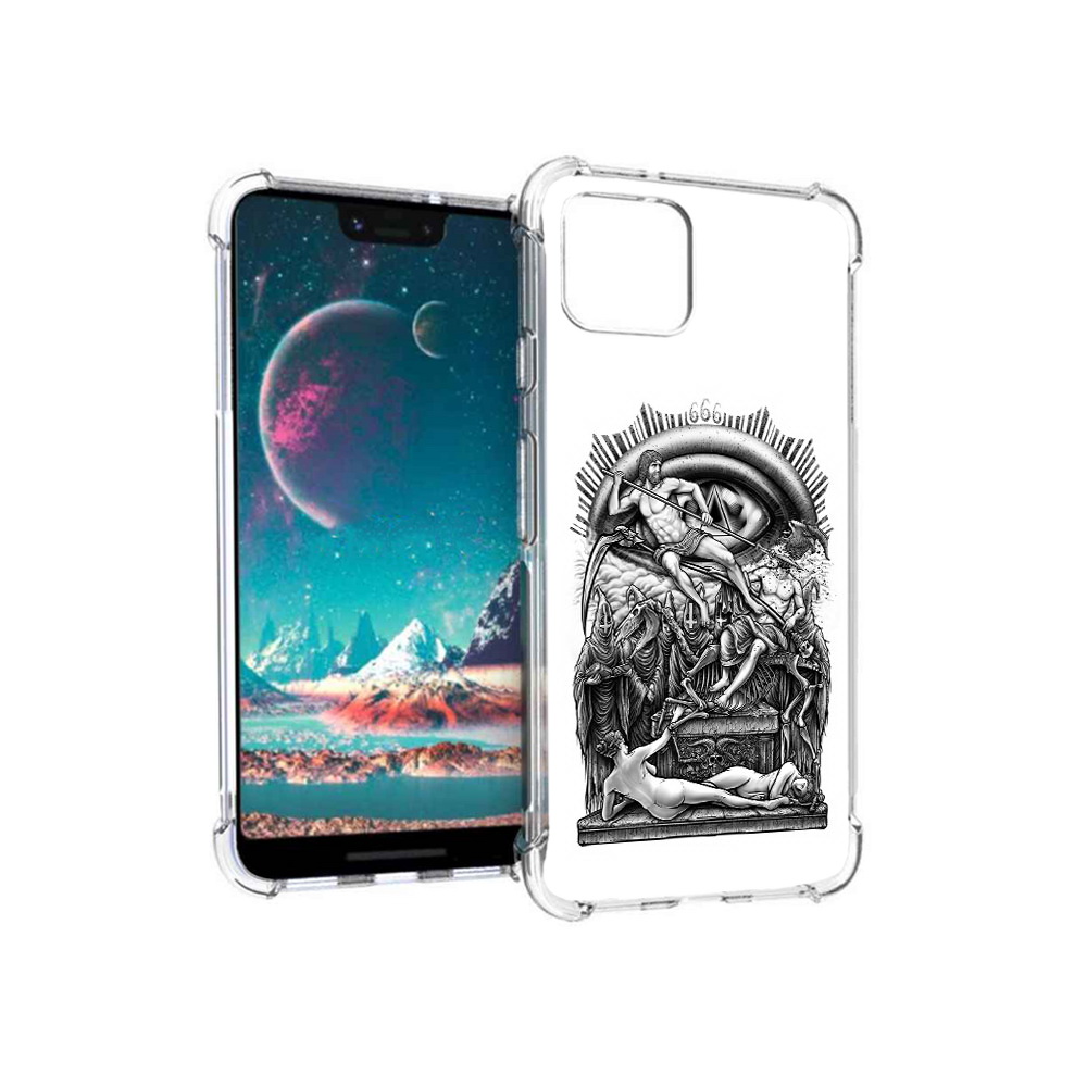 

Чехол MyPads Tocco для Google Pixel 4 оракул черно белый, Прозрачный, Tocco