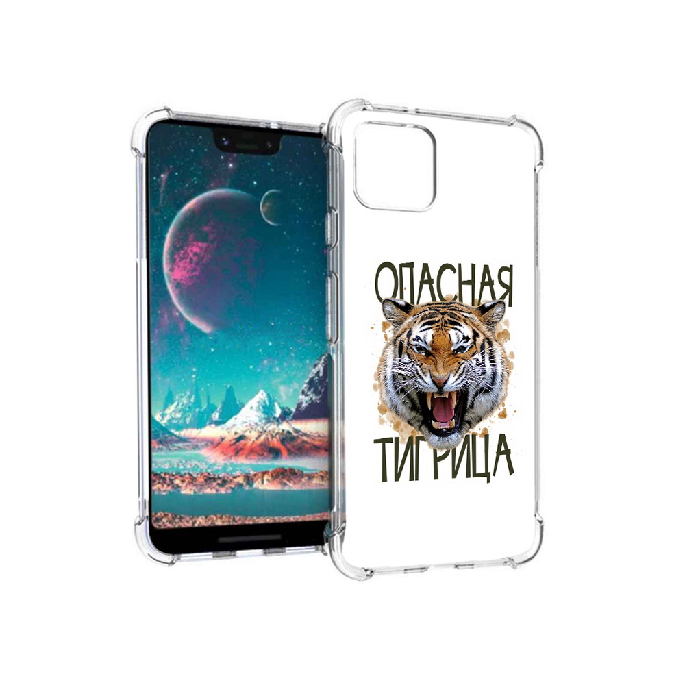 

Чехол MyPads Tocco для Google Pixel 4 опасная тигрица, Прозрачный, Tocco