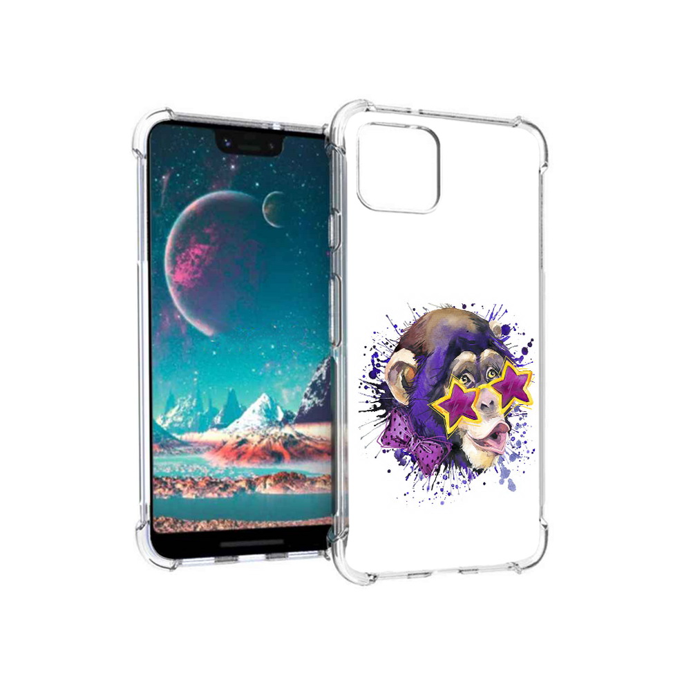 

Чехол MyPads Tocco для Google Pixel 4 обезьяна в очках, Прозрачный, Tocco