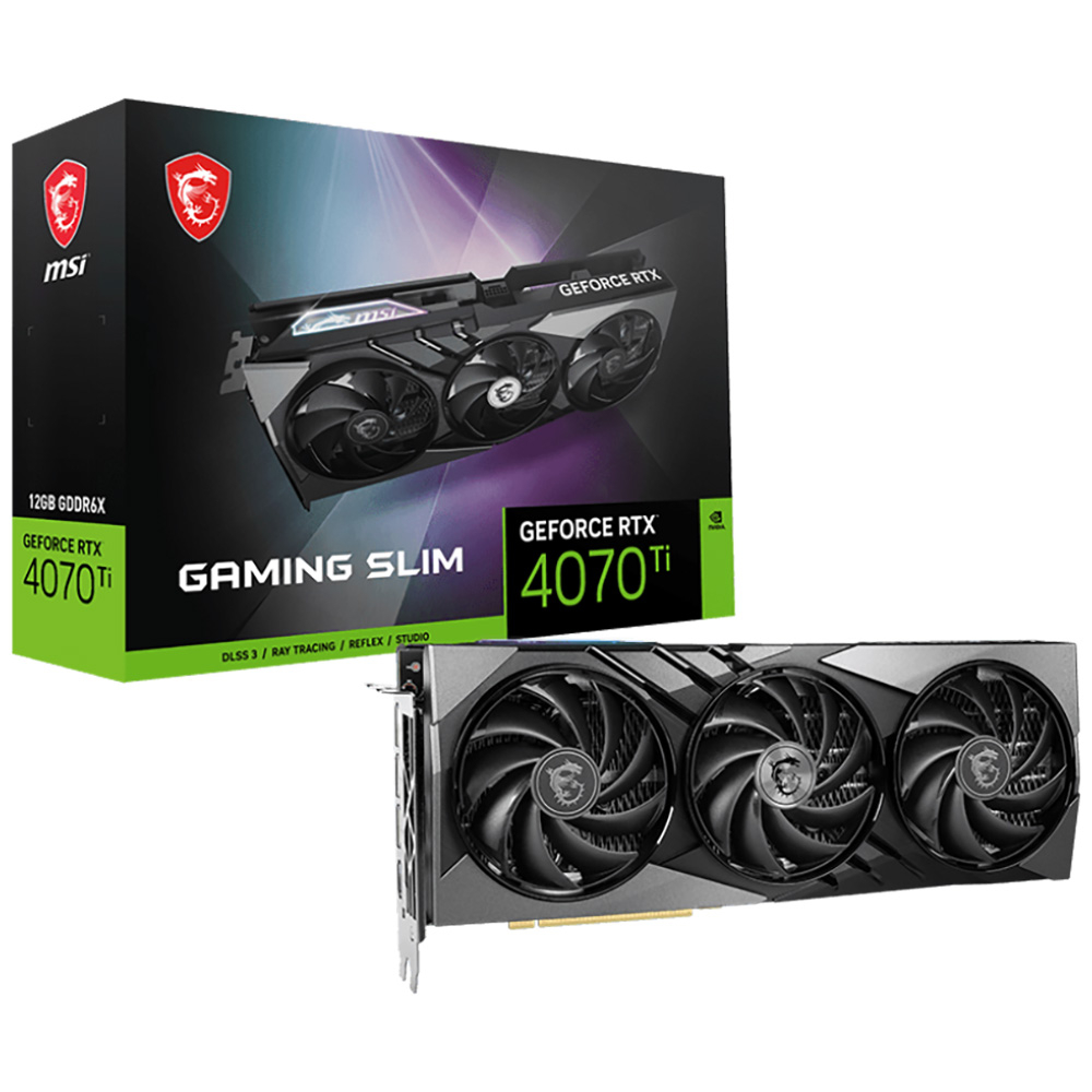 

Видеокарта MSI NVIDIA GeForce RTX 4070 Ti GAMING SLIM, GeForce RTX 4070 Ti GAMING SLIM