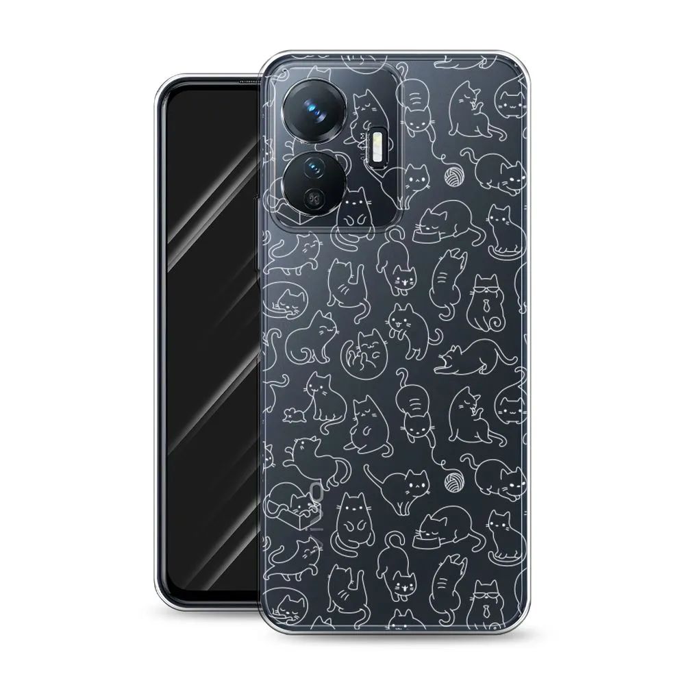 

Чехол Awog на Vivo Y77e "Шкодливые котики", Белый;прозрачный, 267350-2