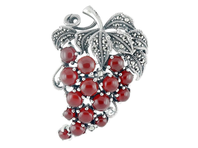 

Брошь из серебра с гранатом/марказитом Марказит HB482-granat-mr, HB482-granat-mr