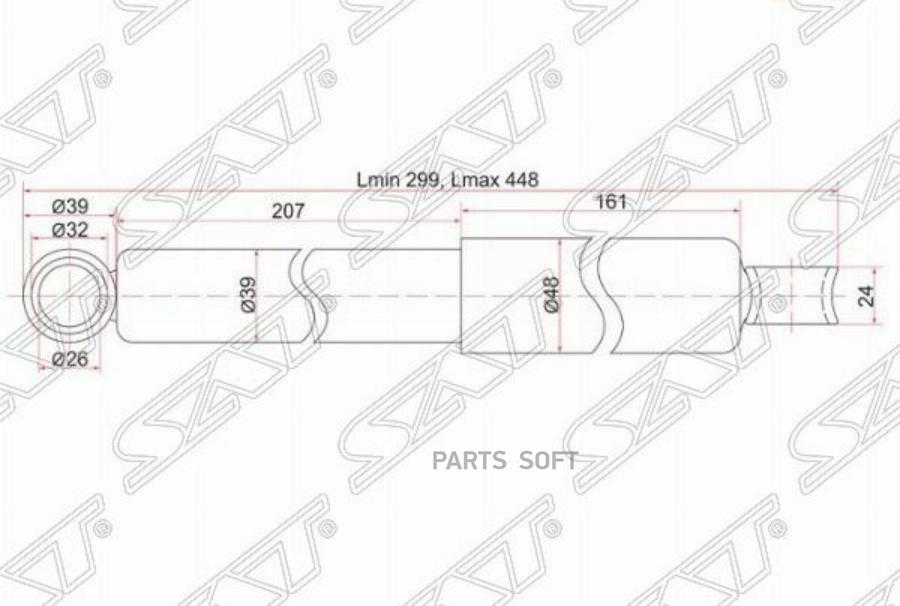 

Sat Амортизатор Задний Mmc Canter 87- Fe1#/Fe3#/Fe425/Fb# Lh=Rh
