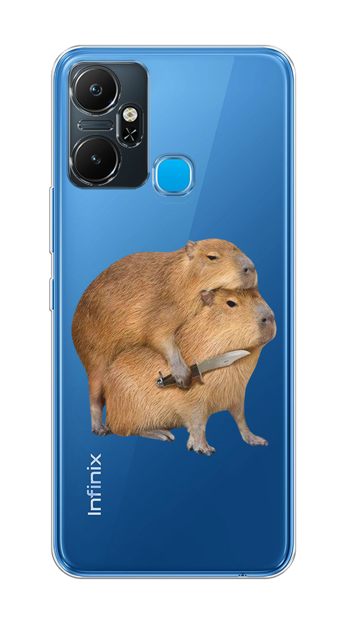 

Чехол на Infinix Smart 6 Plus "Капибара с ножом", Бежевый, 3102350-1