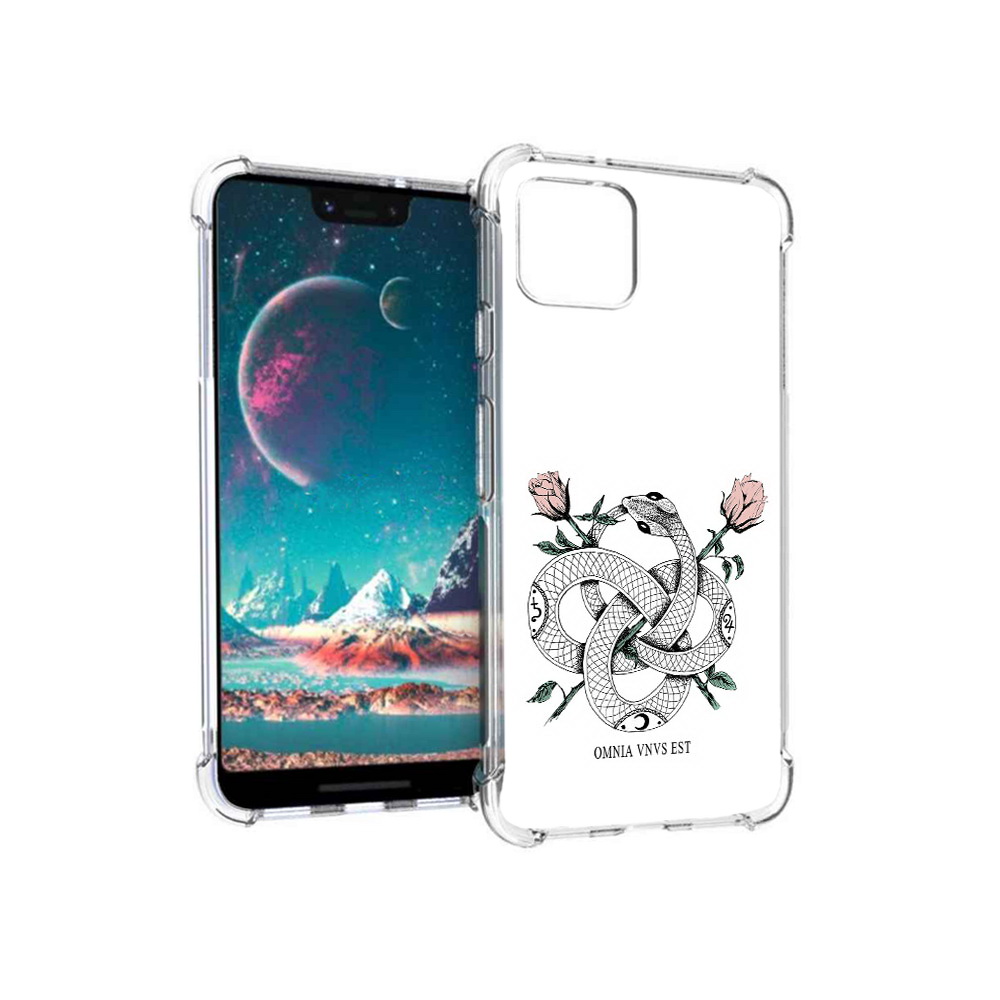 

Чехол MyPads Tocco для Google Pixel 4 нарисованная змея абстракция, Прозрачный, Tocco