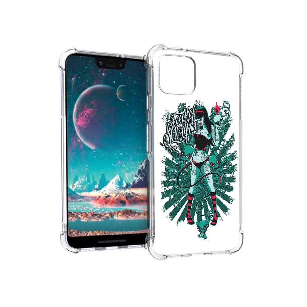 

Чехол MyPads Tocco для Google Pixel 4 нарисованная девушка в татуировках, Прозрачный, Tocco