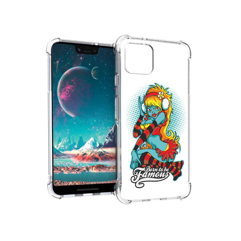 

Чехол MyPads Tocco для Google Pixel 4 нарисованная девушка в наушниках, Прозрачный, Tocco