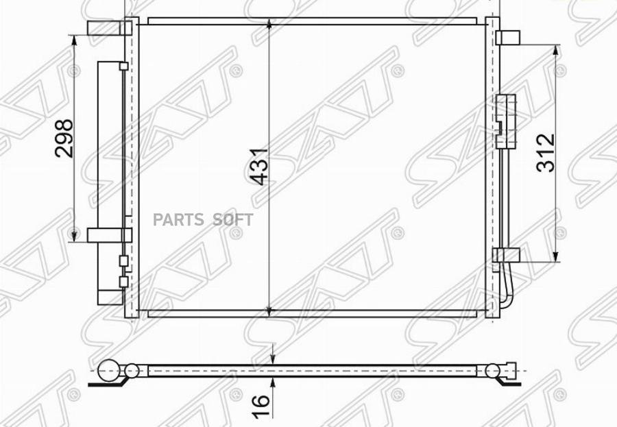

Sat Радиатор Кондиционера Hyundai Santa Fe 13- 2.2D