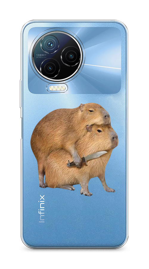 

Чехол на Infinix Note 12 Pro 4G/Note 12 2023 "Капибара с ножом", Бежевый, 3102250-1