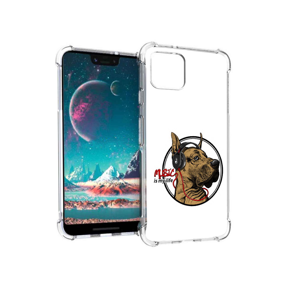 

Чехол MyPads Tocco для Google Pixel 4 музыкальная собака, Прозрачный, Tocco