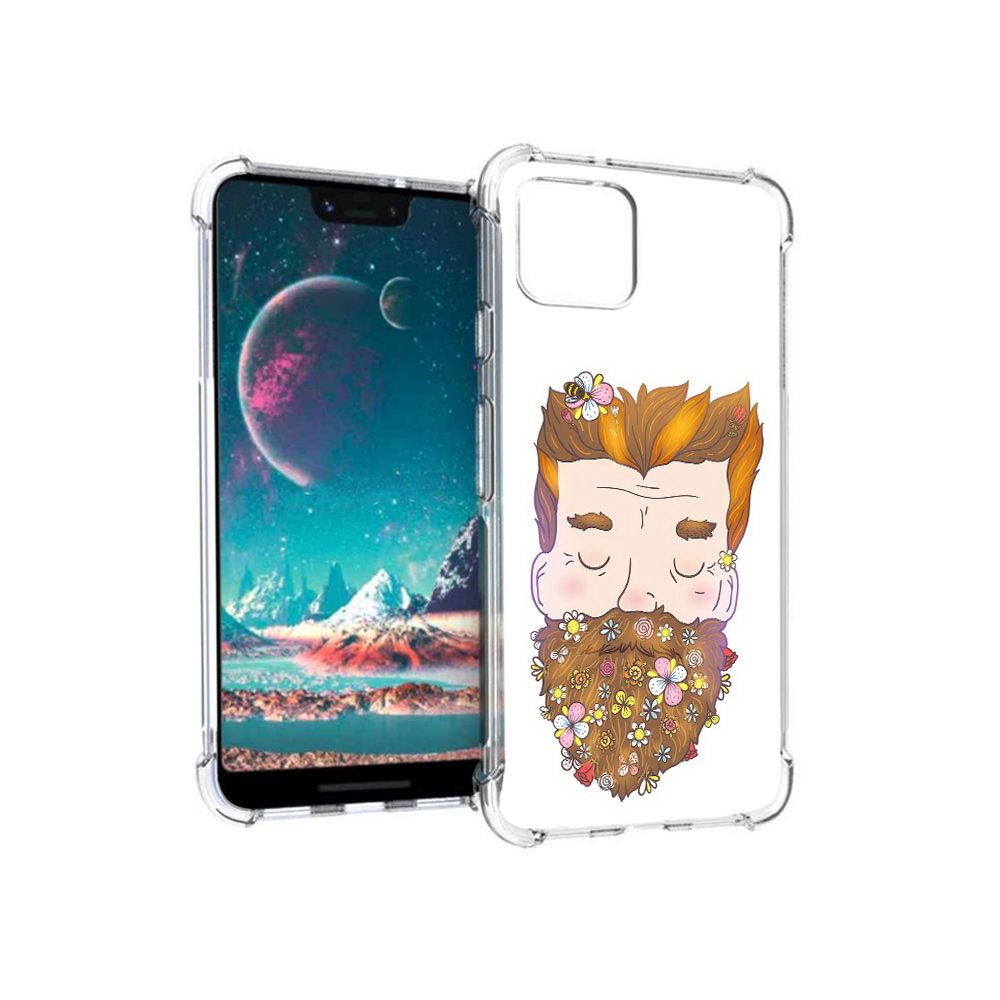 

Чехол MyPads Tocco для Google Pixel 4 мужчина с цветами в бороде, Прозрачный, Tocco