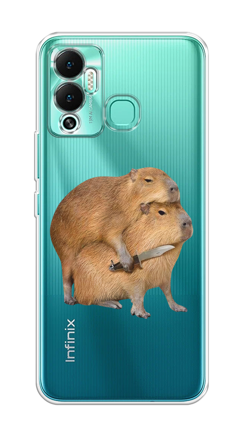 

Чехол на Infinix Hot 12 Play "Капибара с ножом", Бежевый, 3101750-1