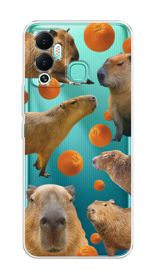 

Чехол на Infinix Hot 12 Play "Капибара и апельсины", Бежевый;оранжевый, 3101750-1