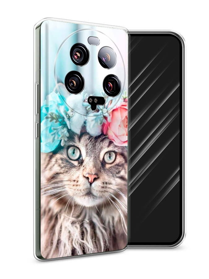 

Чехол Awog на Xiaomi 13 ultra "Кот в венке", Серый;голубой;розовый, 318650-2