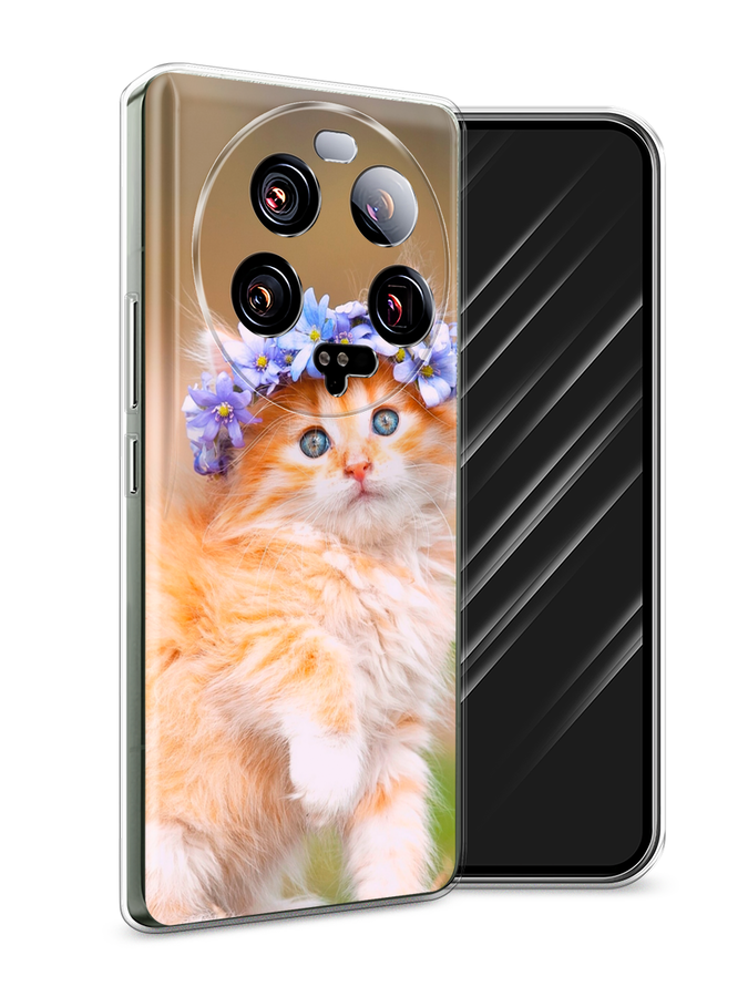 

Чехол Awog на Xiaomi 13 ultra "Рыжий кот в венке", Коричневый;синий, 318650-1