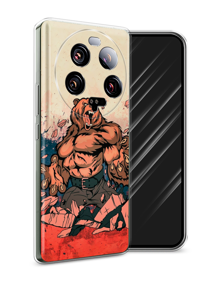 

Чехол Awog на Xiaomi 13 ultra "Медведь с флагом РФ", Коричневый;синий;красный, 318650-2