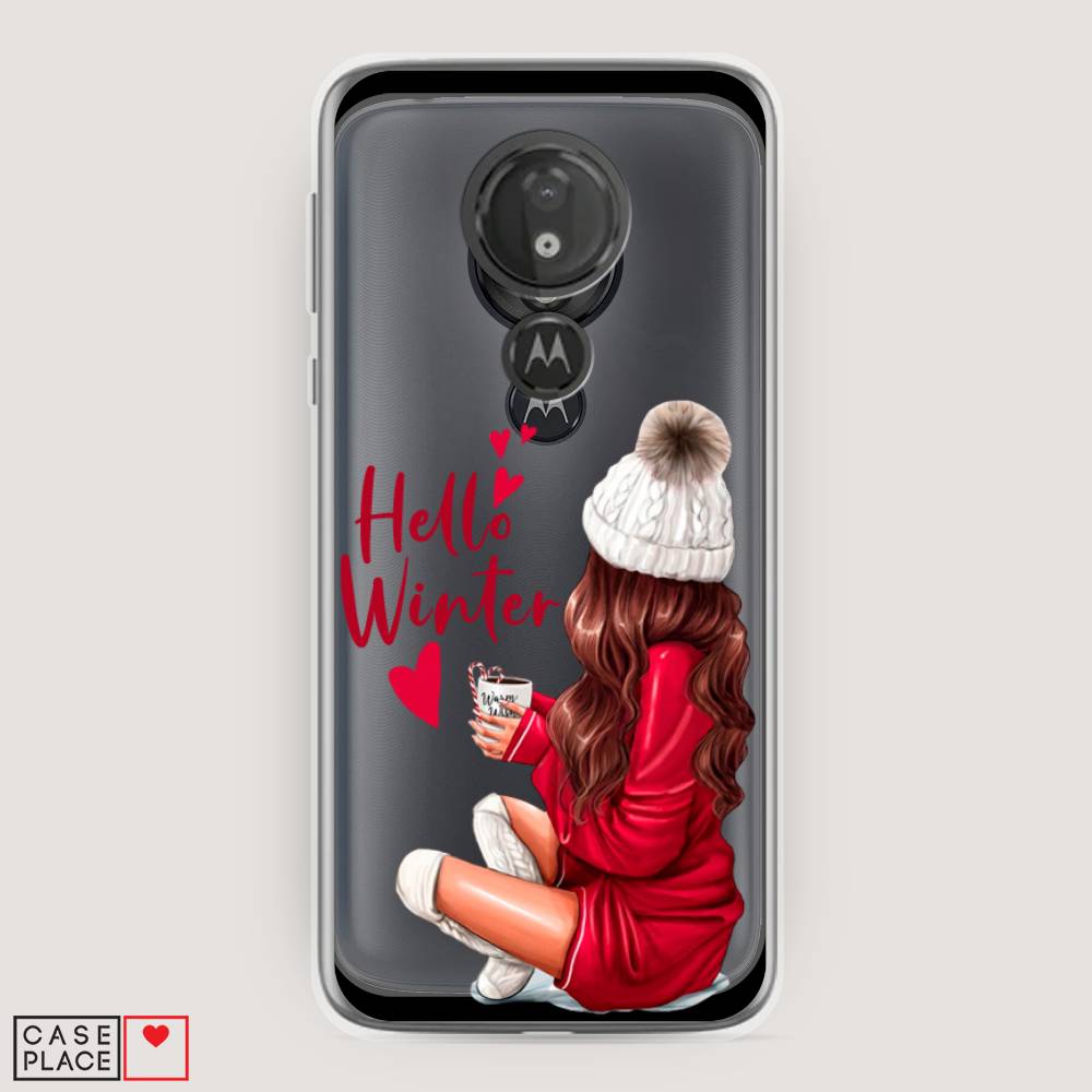 

Чехол на Motorola Moto G7 Power "Hello winter", Красный;белый;коричневый, 241350-5