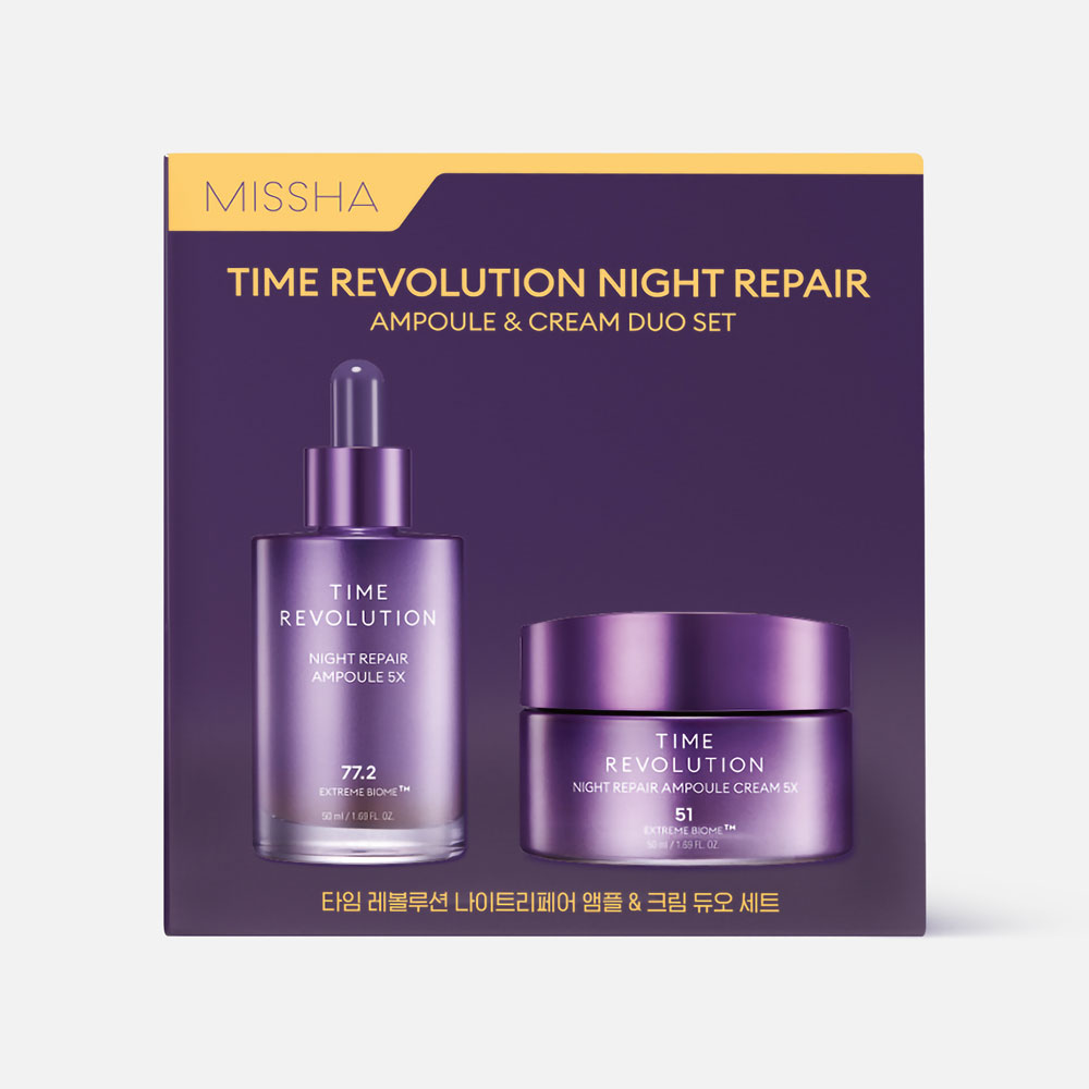 Набор средств для лица MISSHA Time Revolution Night Repair крем 50 мл сыворотка 50 мл 7629₽