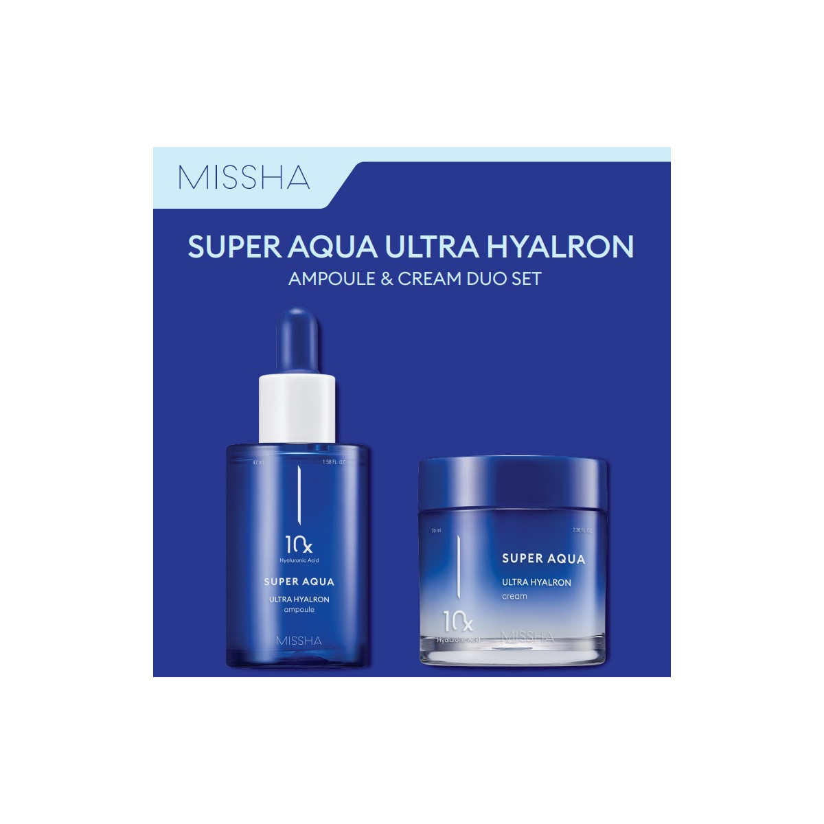 Набор для лица MISSHA Super Aqua Ultra Hyalron крем увлажняющий 70 мл сыворотка 47 мл 5436₽