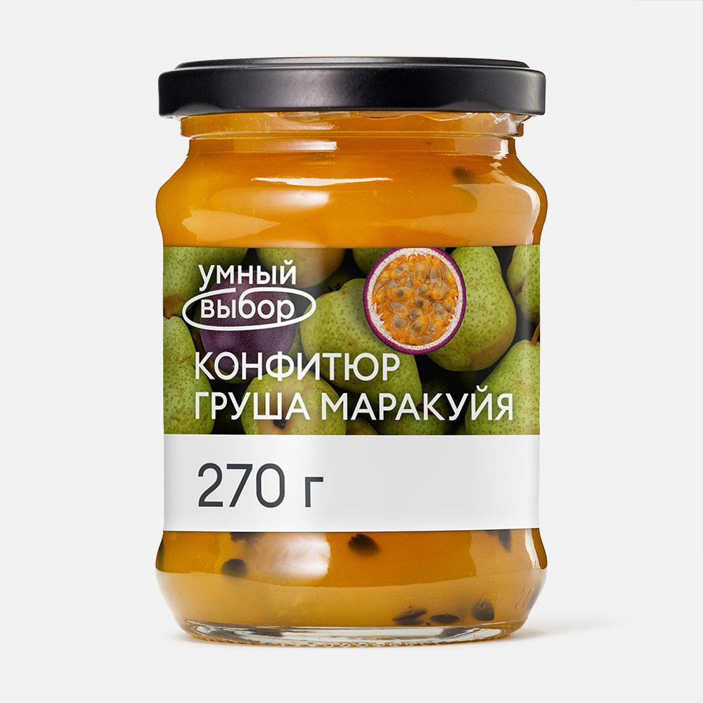 

Конфитюр Умный выбор без сахара, грушевый с маракуйей, 250 г