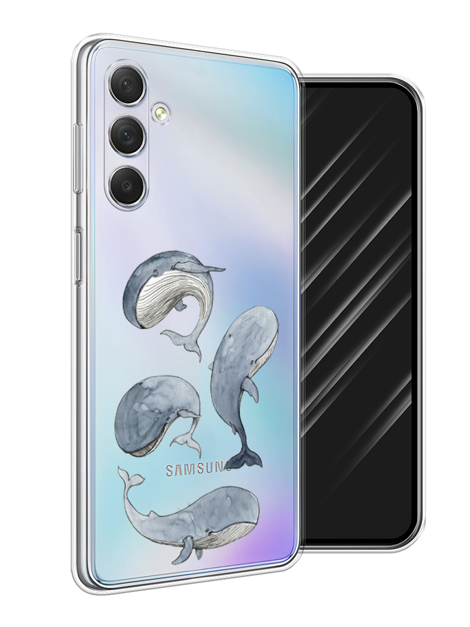 

Чехол Awog на Samsung Galaxy M54 "Киты", Голубой;белый;прозрачный, 2108250-1
