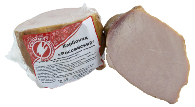 

Карбонад Усольский мясокомбинат Российский копчено-вареный
