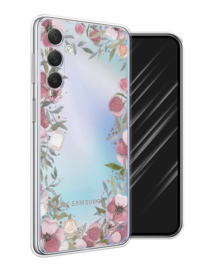 

Чехол Awog на Samsung Galaxy M54 "Розовая цветочная рамка", Розовый;зеленый, 2108250-8