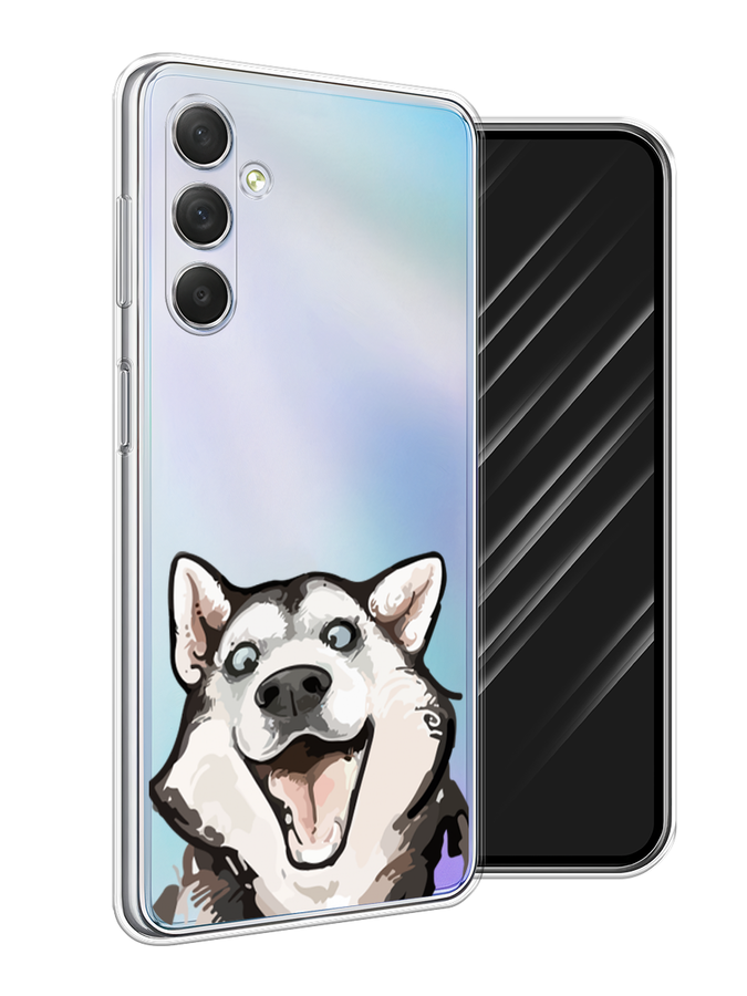 

Чехол Awog на Samsung Galaxy M54 "Радостный хаски", Белый;голубой;черный, 2108250-1