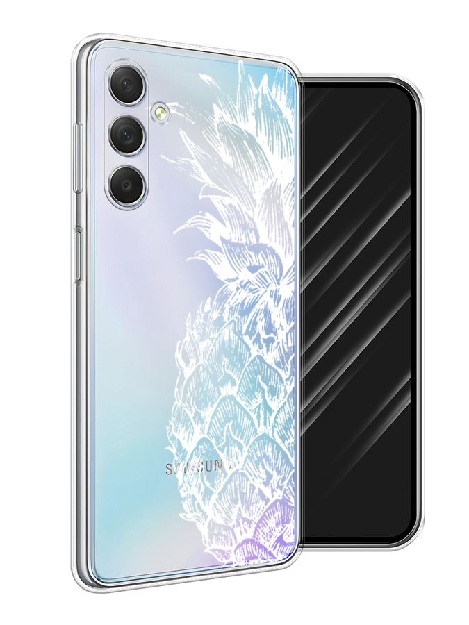 

Чехол Awog на Samsung Galaxy M54 "Ананас графика белая", Белый, 2108250-10