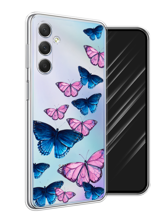 

Чехол Awog на Samsung Galaxy M54 "Полет бабочек", Синий;черный;розовый, 2108250-2