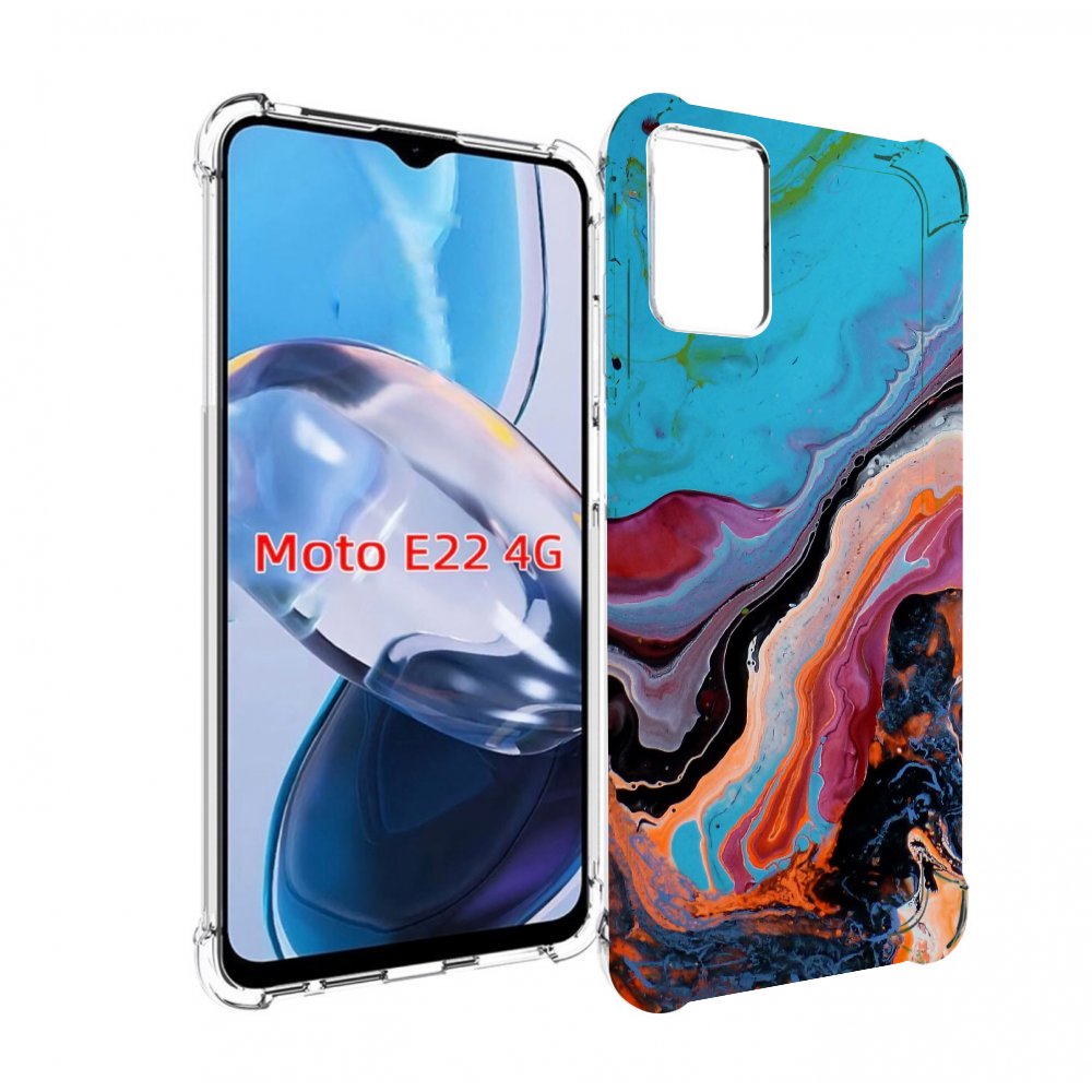 

Чехол MyPads смешанные краски для Motorola Moto E22 4G / E22i 4G, Прозрачный, Tocco