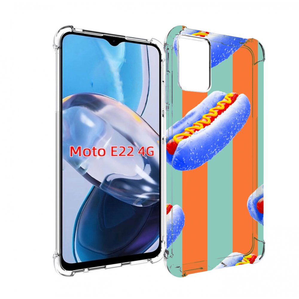 

Чехол MyPads синие хотдоги для Motorola Moto E22 4G / E22i 4G, Прозрачный, Tocco