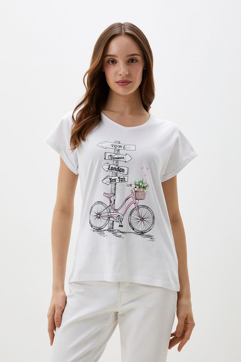 

Футболка женская Baon B2323110 белая 2XL, Белый, B2323110