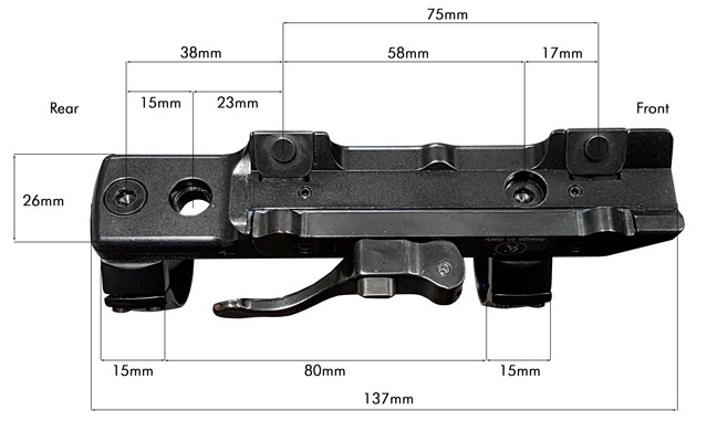 фото Быстросъемный кронштейн contessa на едином основании blaser без верхов (sbb00) contessa scope mounts