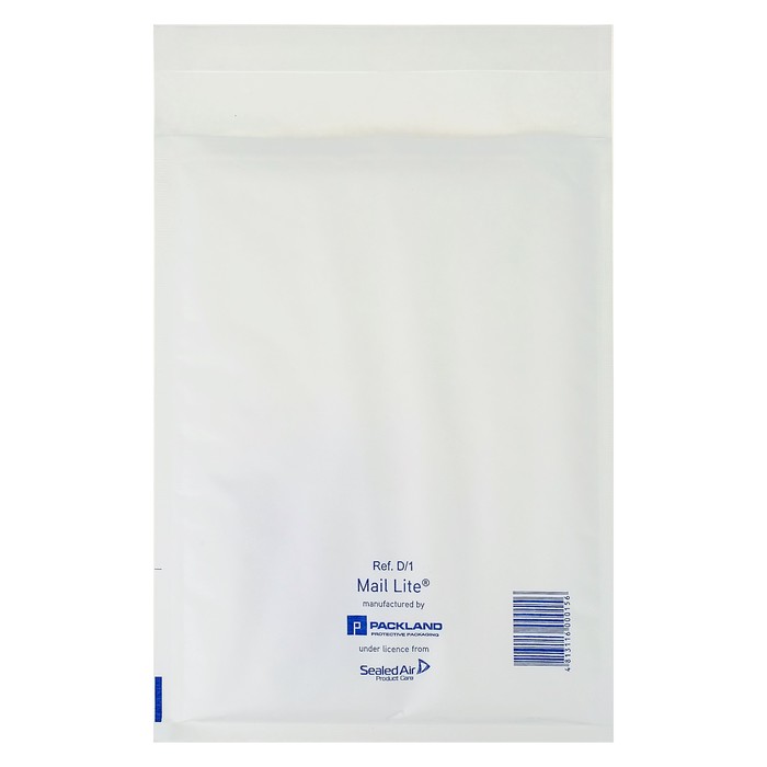 

Крафт-конверт с воздушно-пузырьковой плёнкой Mail Lite, 18х26 см, White, (5шт.), Белый