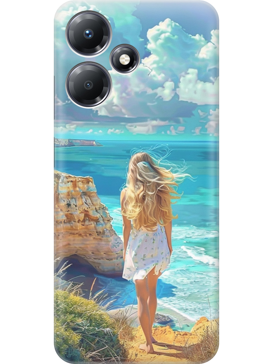 

Силиконовый чехол на Infinix Hot 30 Play с принтом "Безкрайнее море", Прозрачный;белый;голубой;желтый, 773941041