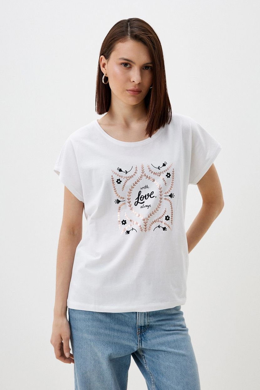 

Футболка женская Baon B2323100 белая 2XL, Белый, B2323100