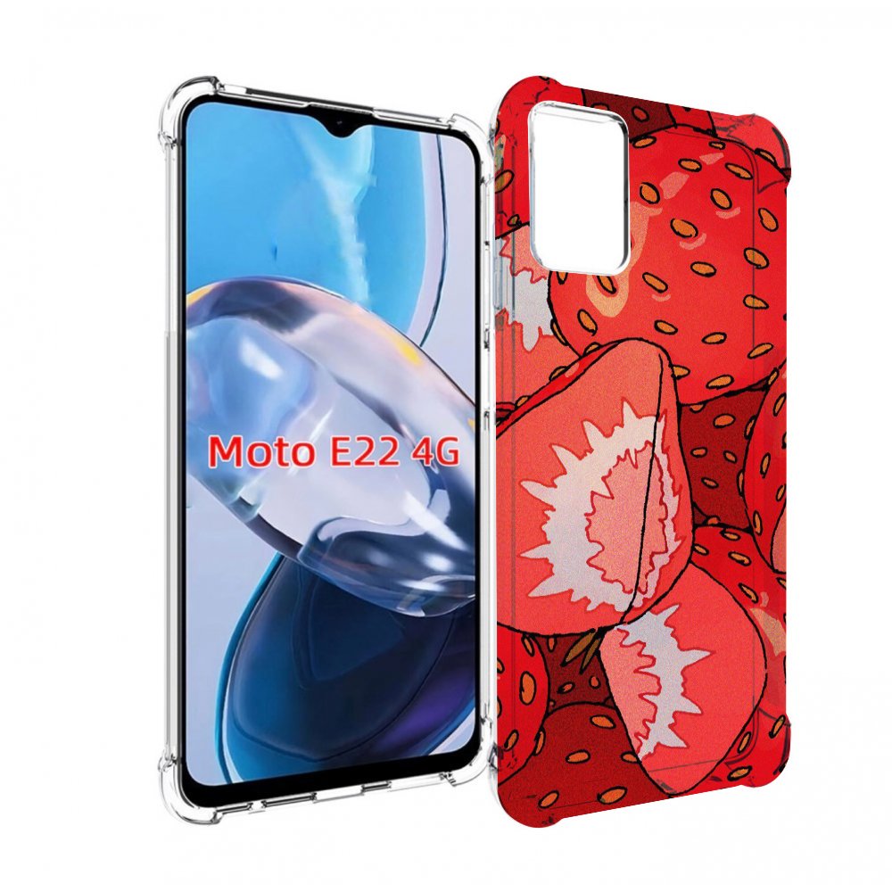 

Чехол MyPads рисованная-клубника для Motorola Moto E22 4G / E22i 4G, Прозрачный, Tocco