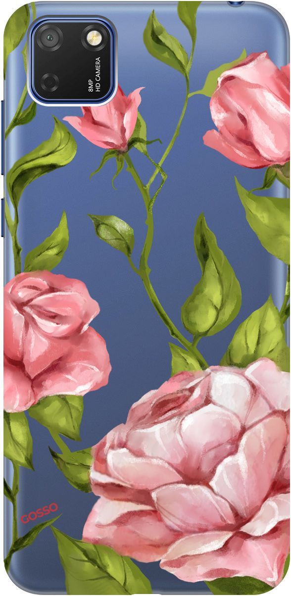 

Чехол на Honor 9S/Huawei Y5P "Amazing Roses" прозрачный, Прозрачный;белый, 130