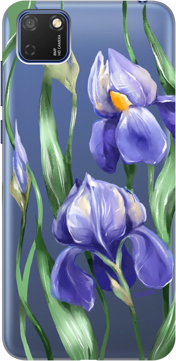 

Чехол на Honor 9S/Huawei Y5P "Amazing Irises" прозрачный, Прозрачный;белый, 130