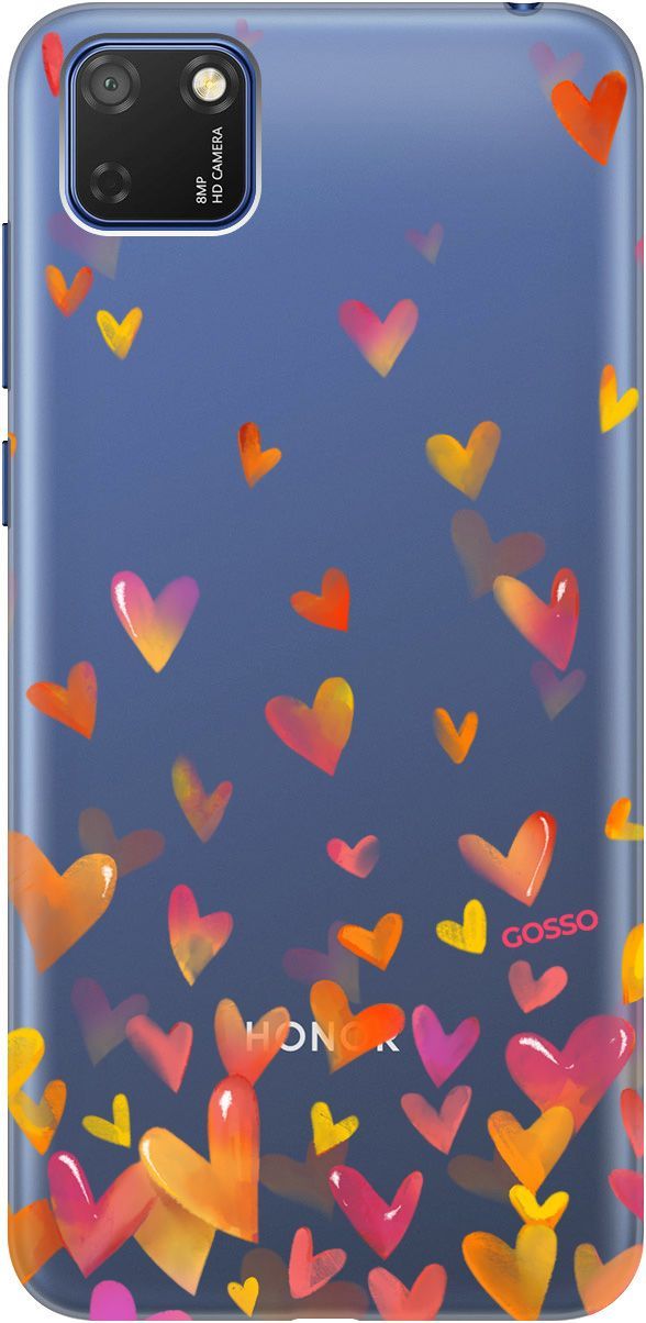 

Чехол на Honor 9S/Huawei Y5P "Flying Hearts" прозрачный, 130