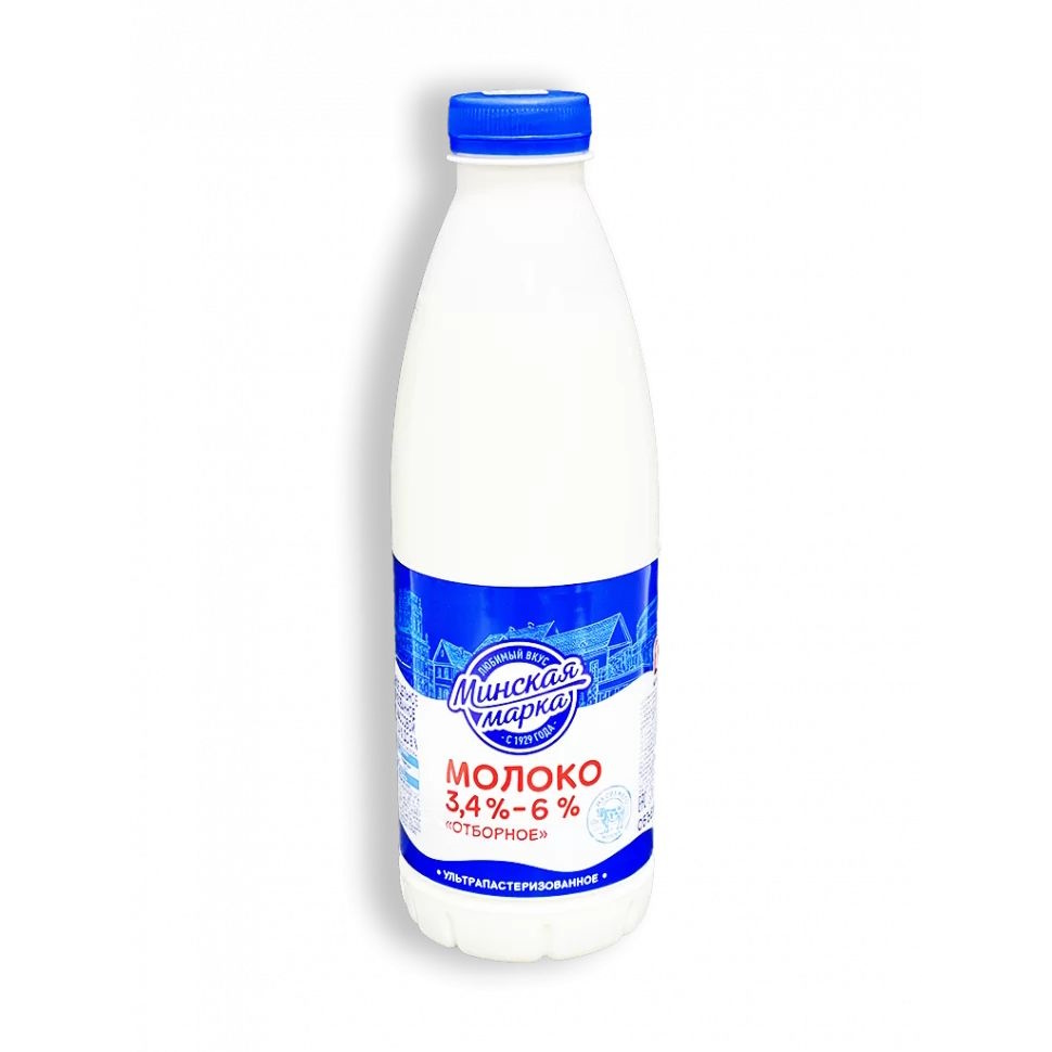 Молоко 3,4 - 6% ультрапастеризованное 900 мл Минская марка отборное