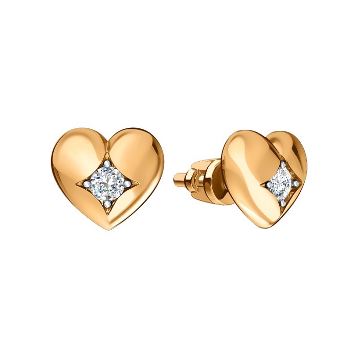 

Серьги из красного золота Санис 01-218071, фианит, 01-218071